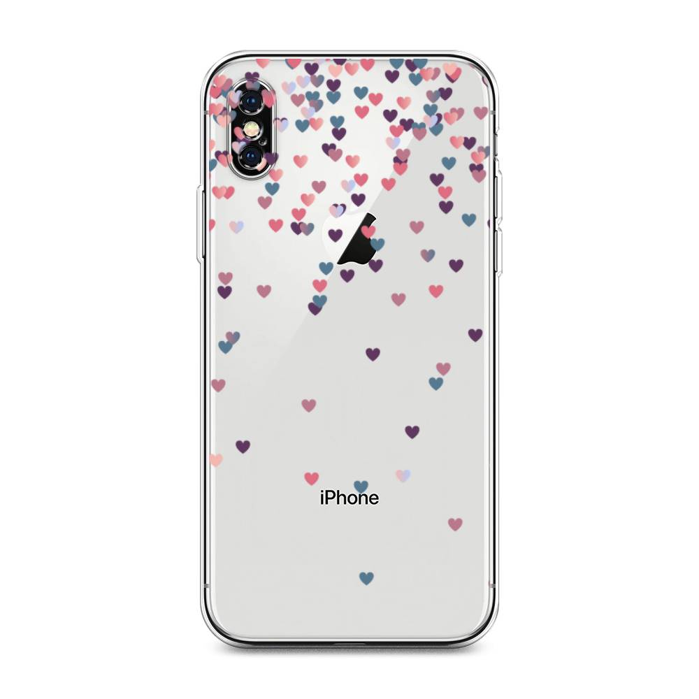 

Чехол на Apple iPhone XS Max "Посыпка сердечки", Розовый;фиолетовый, 11950-3