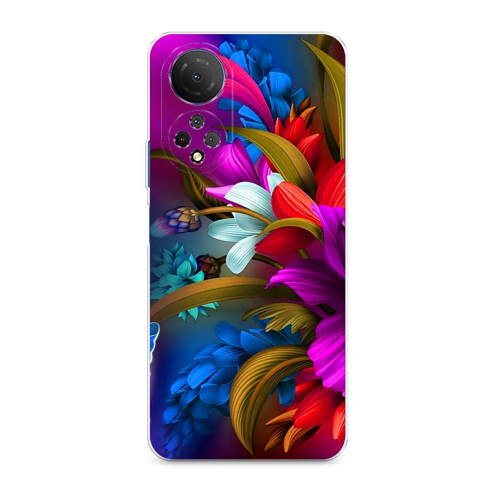 

Чехол для Honor X7 2022 "Фантастические цветы", Фиолетовый;красный;синий, 6108850-2