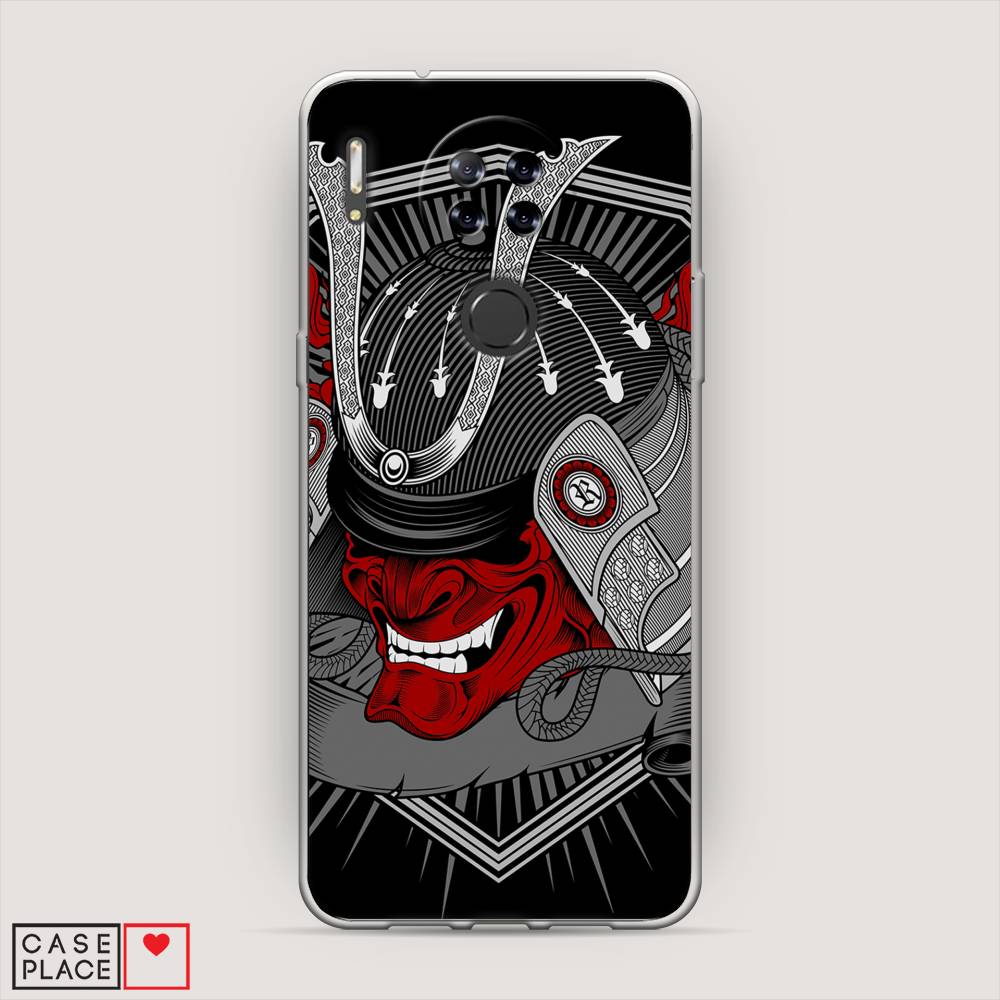 

Чехол на Blackview A80 Красная маска самурая, Белый;красный;черный, 280150-4