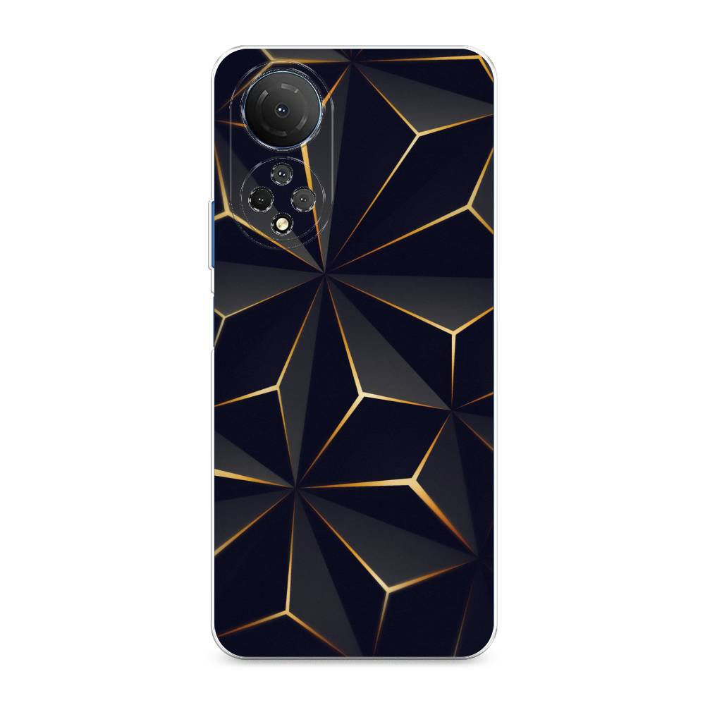 

Чехол для Honor X7 2022 "Черные полигоны", Золотистый;черный, 6108850-3