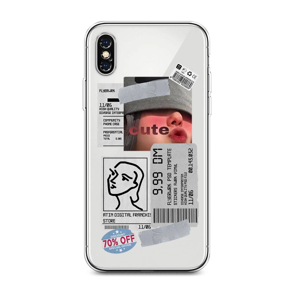 

Чехол на Apple iPhone XS Max "Cute girl collage", Розовый;серый;голубой, 11950-6