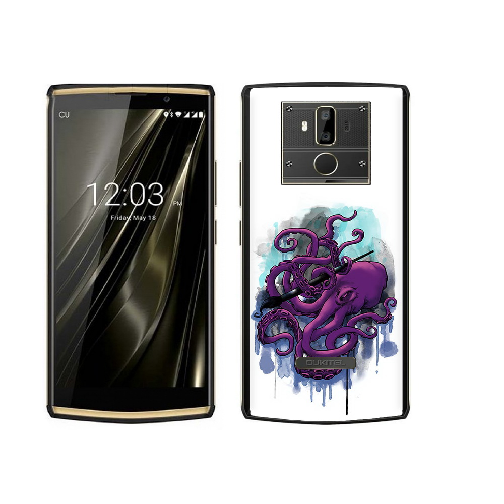 

Чехол MyPads Tocco для Oukitel K7 фиолетовый осьминог, Прозрачный, Tocco