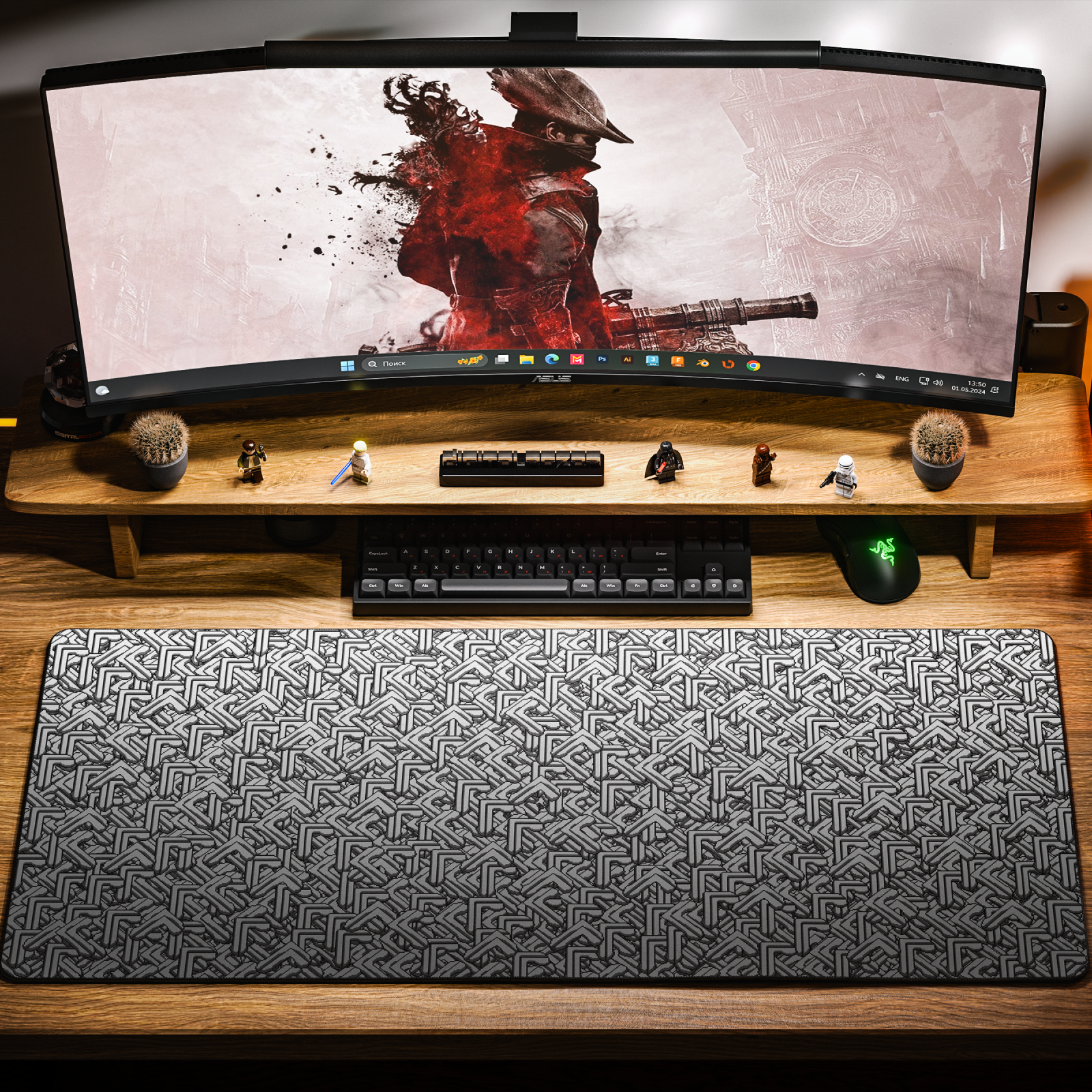

Игровой коврик для мыши DigitalRazor X Kickrocks 900x400x4mm, чёрный, Белый;серый;черный, X Kickrocks