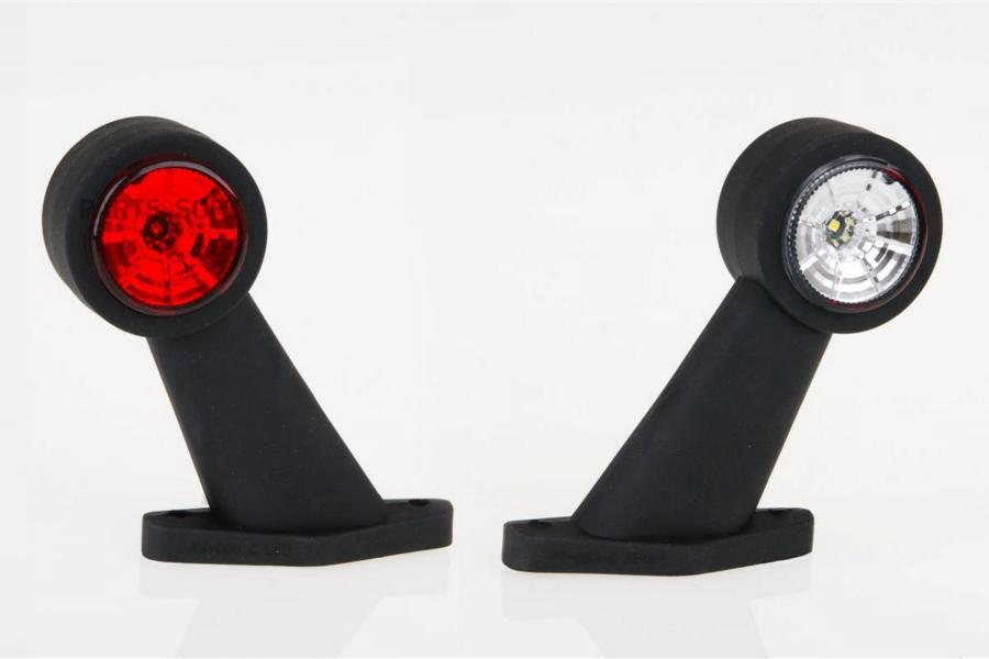 

FT-009 CLED_фонарь габаритный! рожок LED наклонный короткий красный/белый 12-36V с кабелем