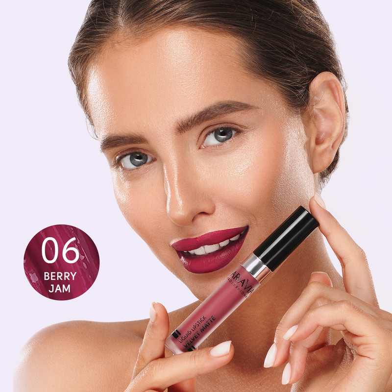 Помада ARAVIA Professional жидкая бархатно-матовая Velvet Matte 06 berry jam 5.5 мл