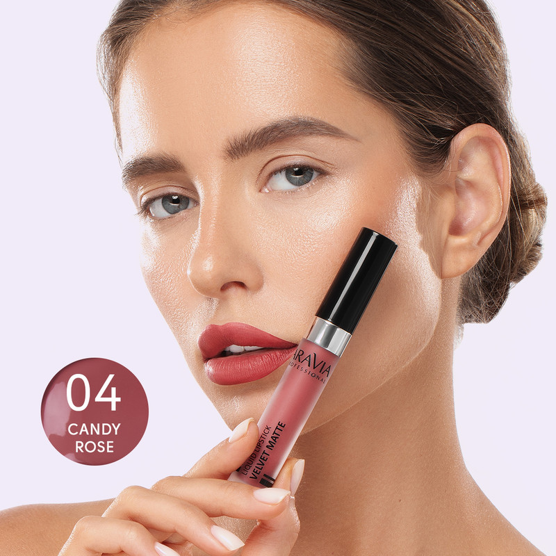 Помада ARAVIA Professional жидкая бархатно-матовая Velvet Matte 04 candy rose 55 мл 594₽