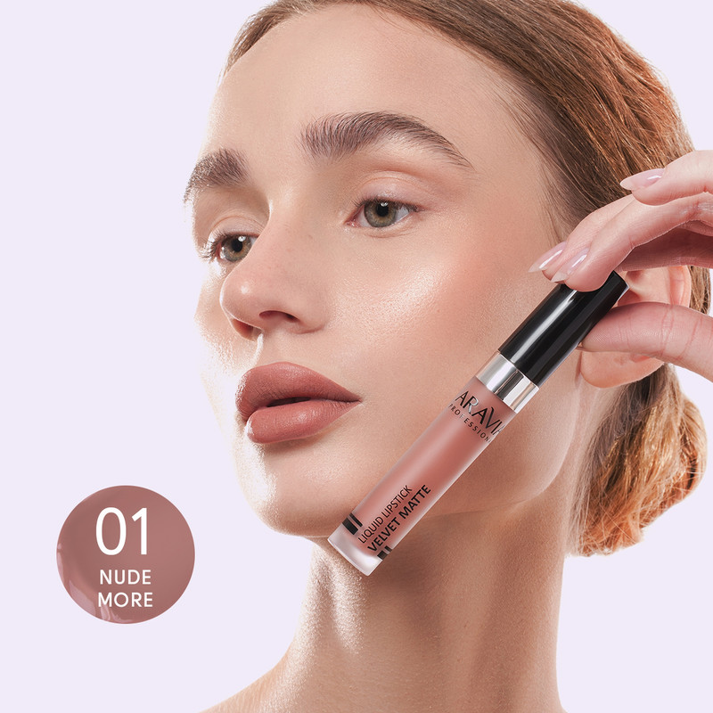 Помада ARAVIA Professional жидкая бархатно-матовая Velvet Matte 01 nude more 55 мл 594₽