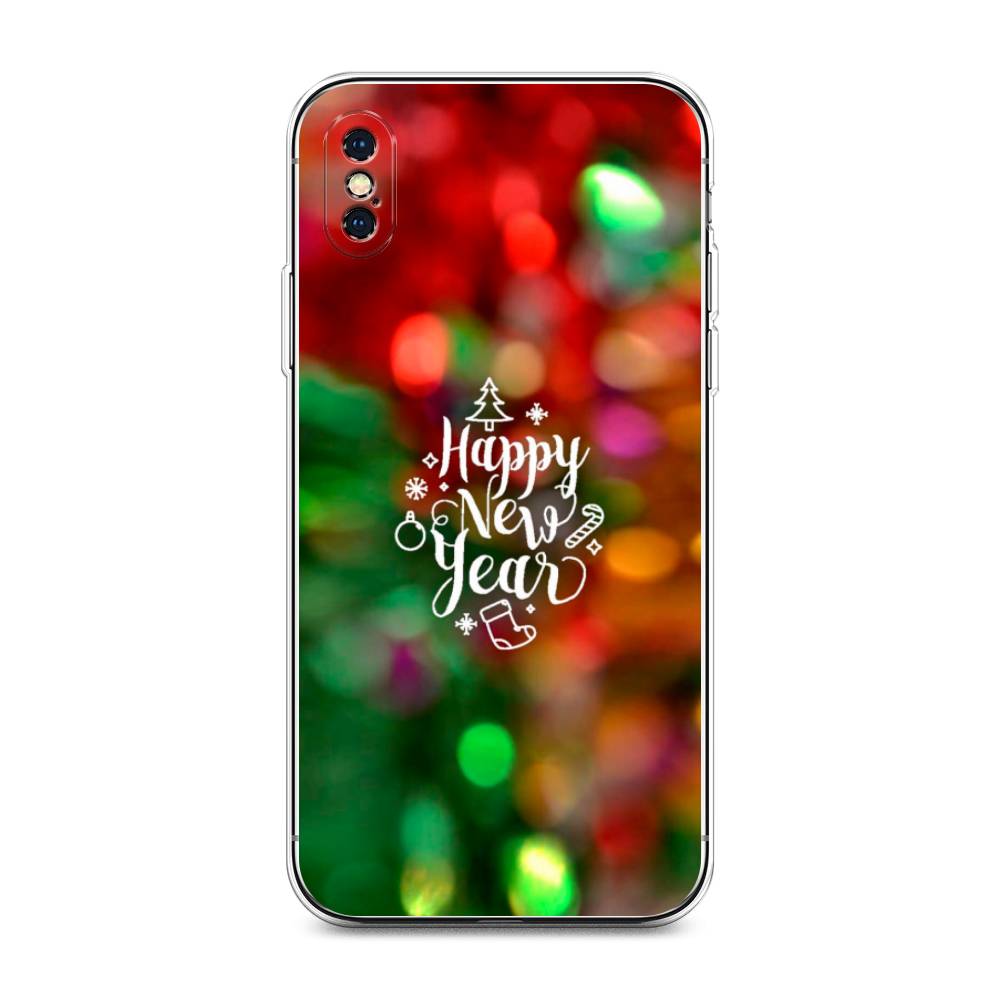 

Чехол для Apple iPhone XS Max "Новый Год на елке", Зеленый;красный;желтый, 11950-5