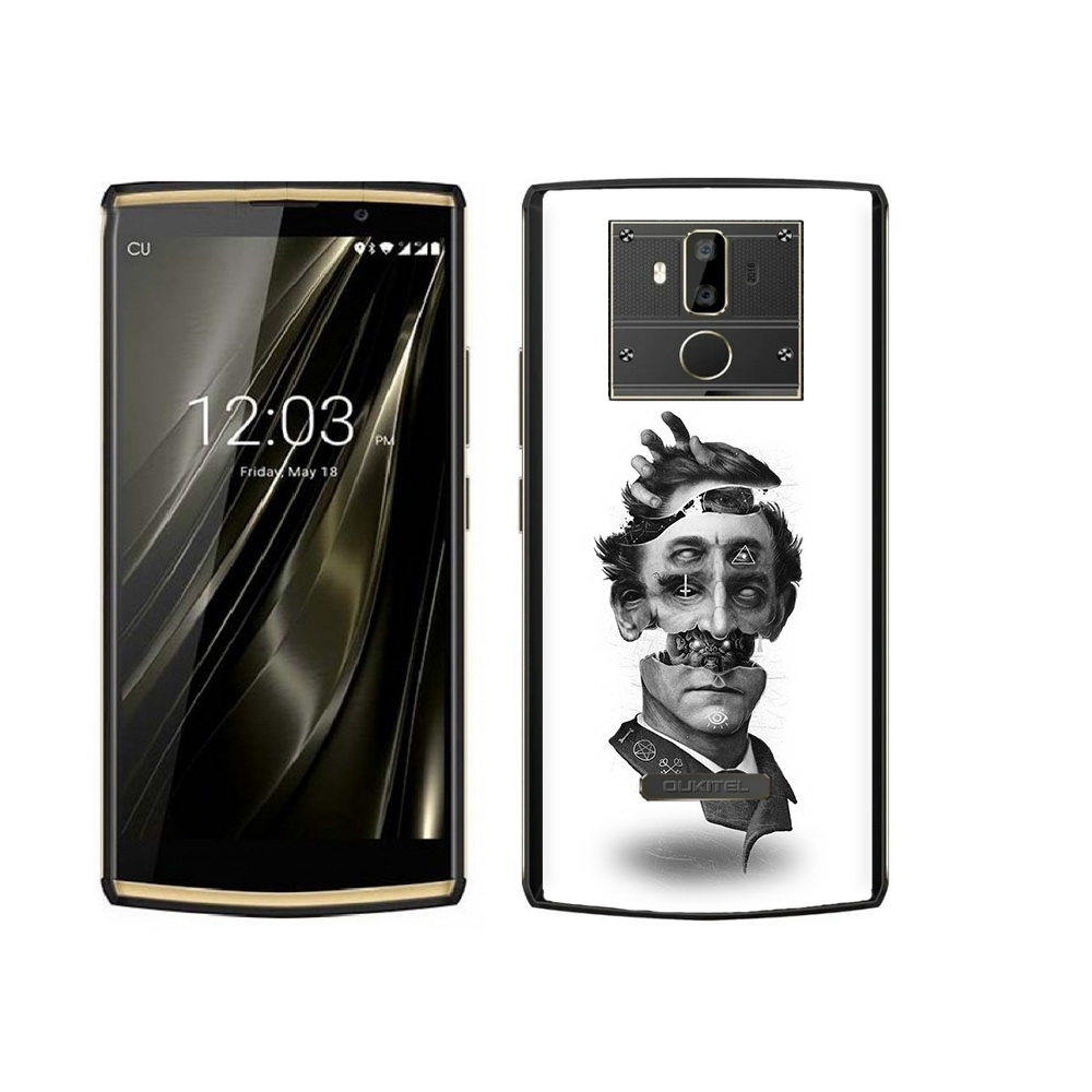 

Чехол MyPads Tocco для Oukitel K7 страшное лицо абстракция, Прозрачный, Tocco