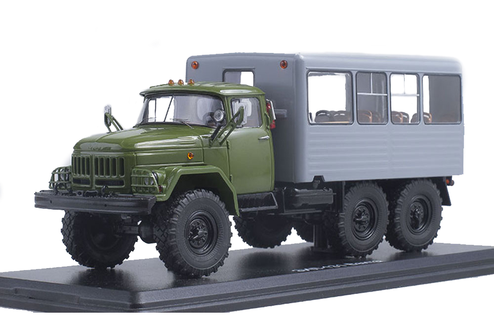 

Модель коллекционная SSM ZIL-131 kung (ussr russian) | зил 131 вахтовый автобус хаки/серый, Зеленый;серый