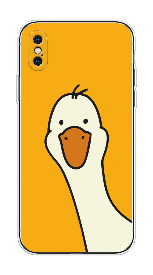 

Чехол на Apple iPhone XS Max "Утка на желтом фоне", Желтый;красный, 11950-1