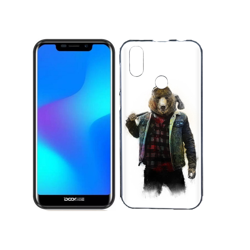 

Чехол MyPads Tocco для Doogee X70 медведь с топором, Прозрачный, Tocco