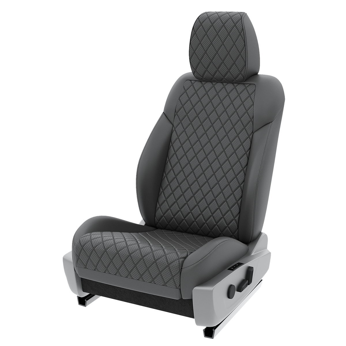 

Чехлы на сиденья Automobiler для Hyundai Santa Fe A-A-1094F2S400 Экокожа ромб Темно-Серый, A-A-1094