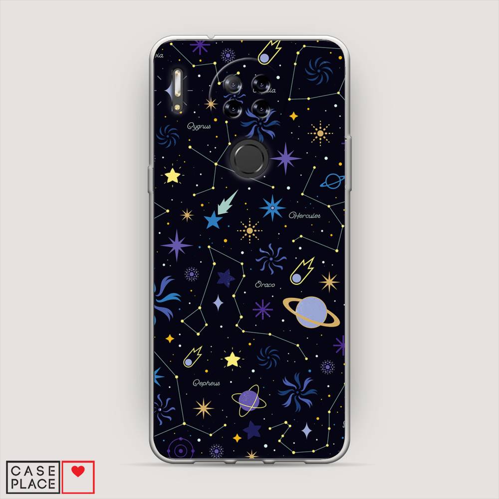 

Чехол на Blackview A80 Цветной космос, Желтый, 280150-2