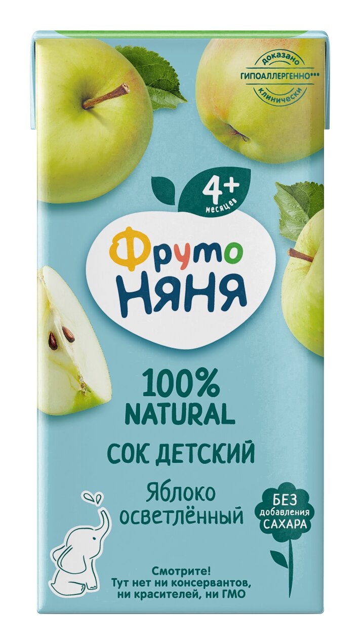 Сок ФрутоНяня Яблоко с 4 мес 200 мл