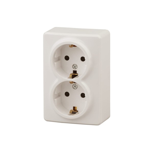 

Розетка ЭРА 11-2206-02 2х2P E Schuko со шторками, 16A-250В, IP20, ОУ, Эксперт, сл.кость Б0, Черный