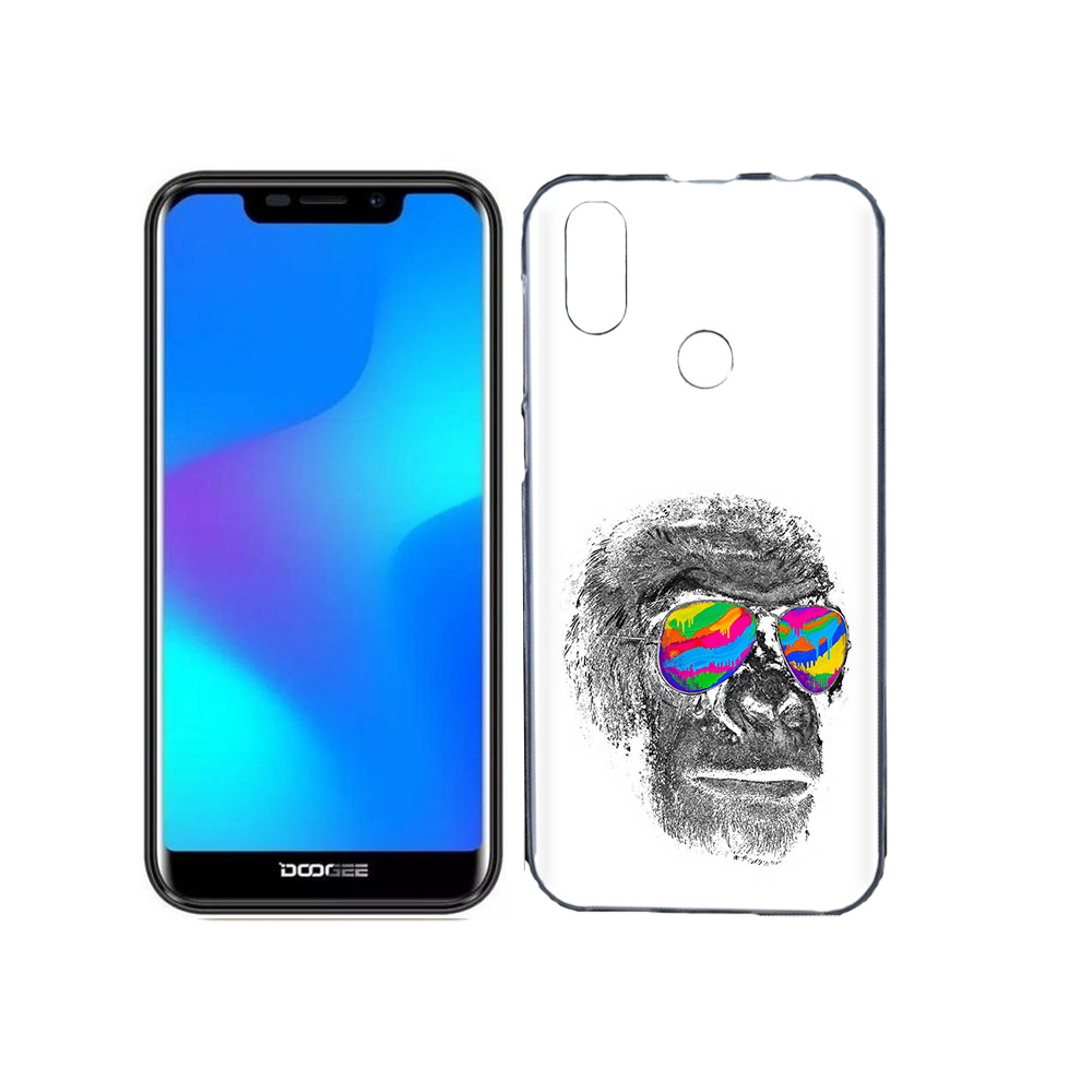 

Чехол MyPads Tocco для Doogee X70 крутая обезьяна в очках, Прозрачный, Tocco