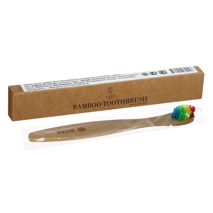 фото Бамбуковая зубная щётка biocase, мини, радужная 5385953 nobrand
