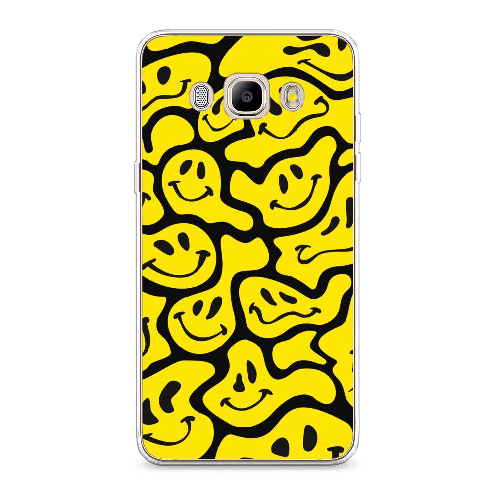 

Чехол на Samsung Galaxy J5 2016 "Расплывчатые смайлики желтые", Черный;желтый, 22750-6