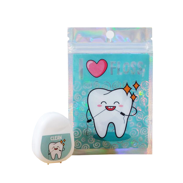 

Зубная нить в голографическом пакете I love floss, 30 м., 5 х 4 см 5256455