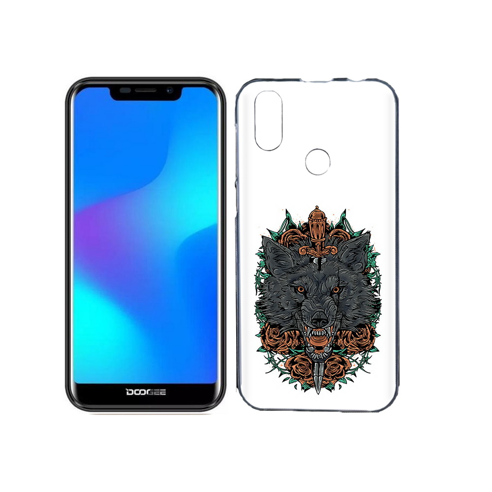 

Чехол MyPads Tocco для Doogee X70 красивый злой волк, Прозрачный, Tocco