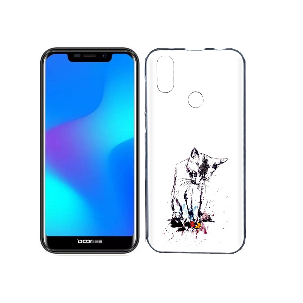 

Чехол MyPads Tocco для Doogee X70 кот и микки, Прозрачный, Tocco