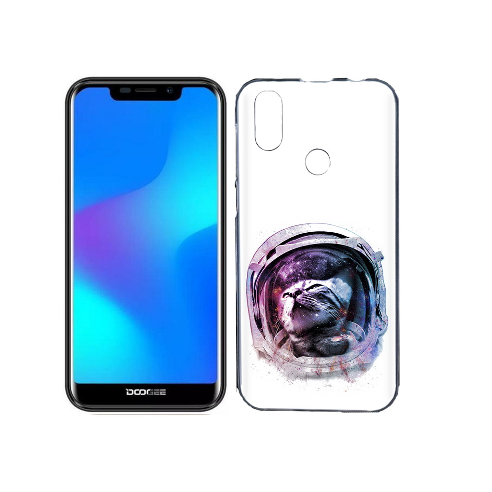 

Чехол MyPads Tocco для Doogee X70 кот в шлеме, Прозрачный, Tocco