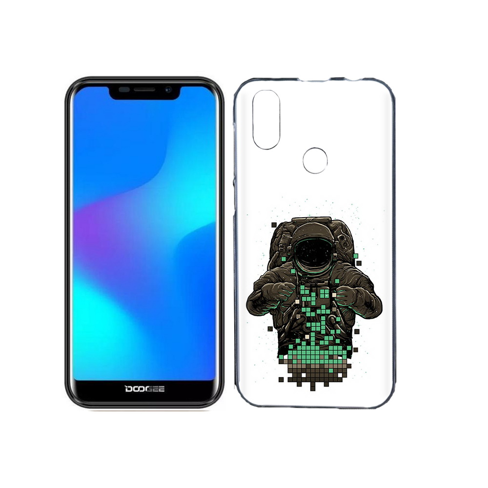 

Чехол MyPads Tocco для Doogee X70 космонавт с пикселями, Прозрачный, Tocco