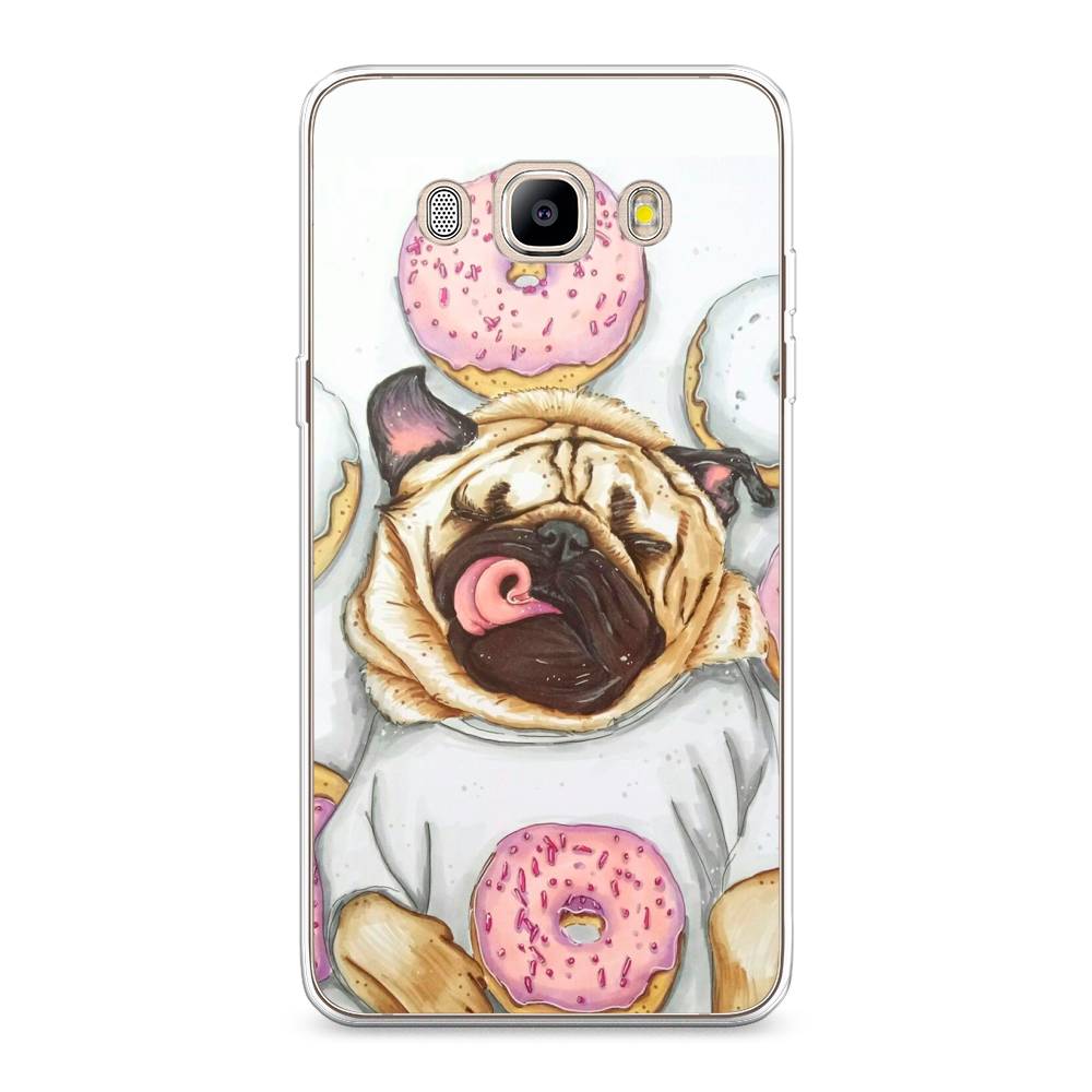 

Чехол на Samsung Galaxy J5 2016 "Счастливый мопс", Розовый;бежевый;коричневый, 22750-1