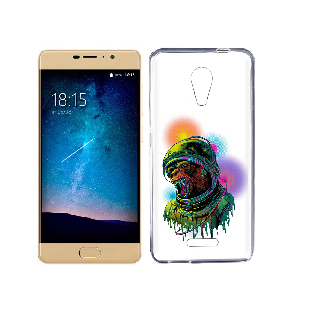 

Чехол MyPads Tocco для BQ 5201 Space медведь космонавт, Прозрачный, Tocco