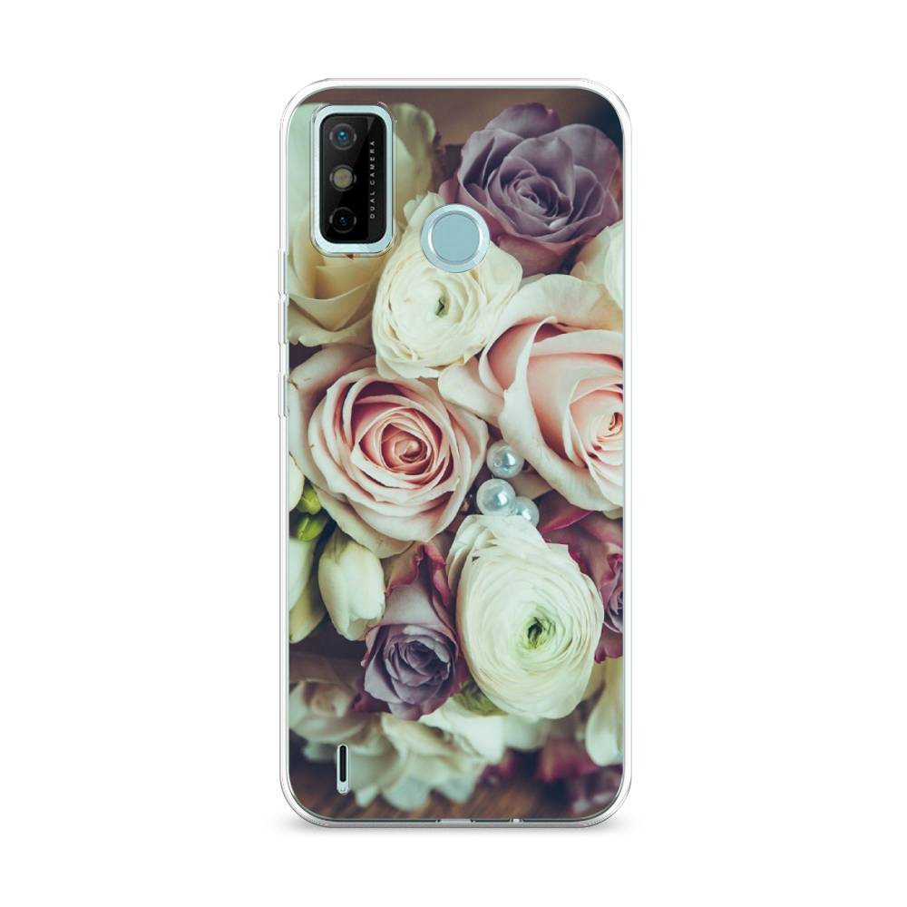 

Чехол на Tecno Spark 6 Go "Свадебный букет", Белый;фиолетовый, 300250-2