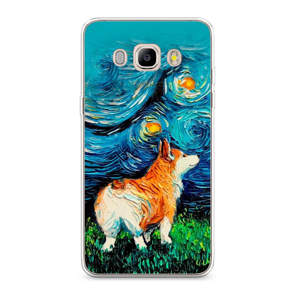 

Чехол на Samsung Galaxy J5 2016 "Корги звёздная ночь", Коричневый;белый;зеленый, 22750-1