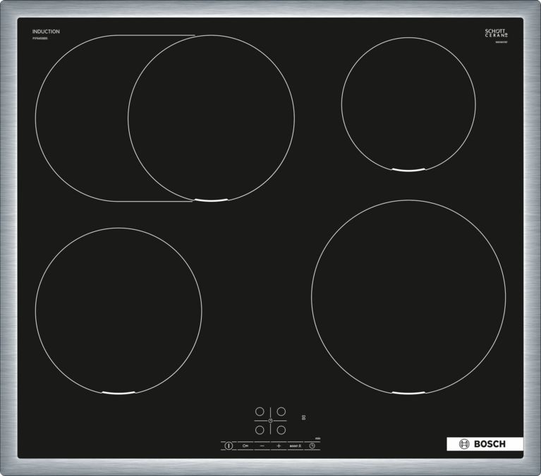 фото Встраиваемая варочная панель индукционная bosch pif645bb5e black