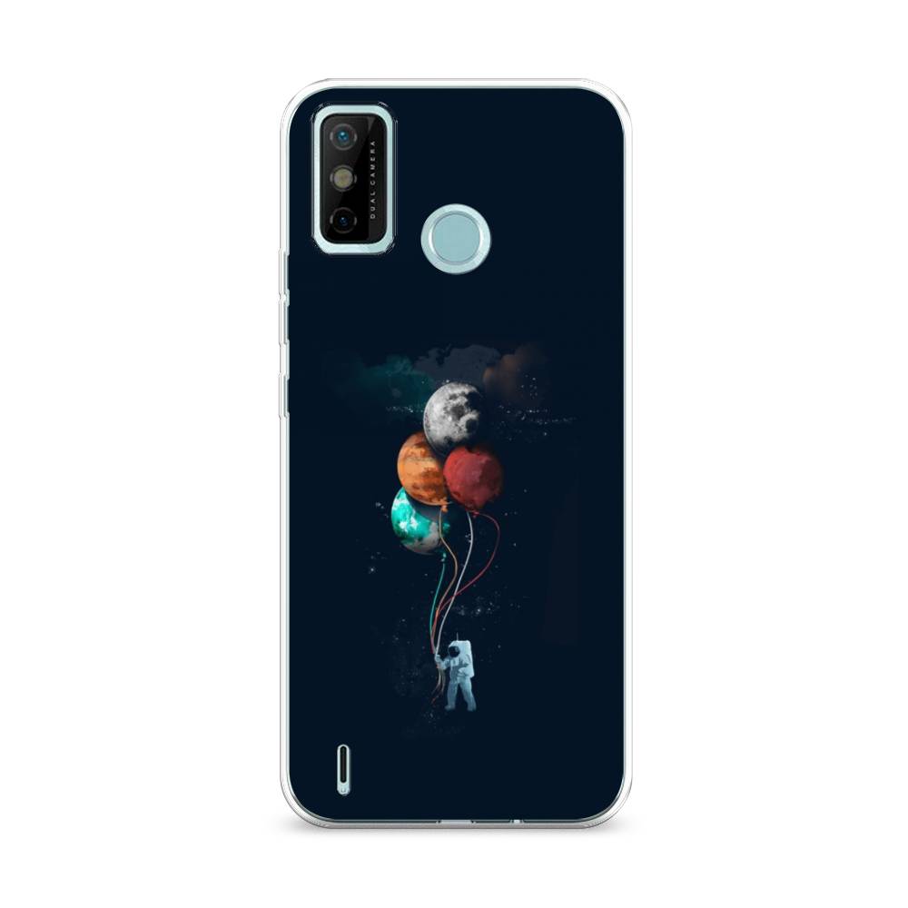 

Чехол на Tecno Spark 6 Go "Космонавт с шариками", Разноцветный, 300250-4