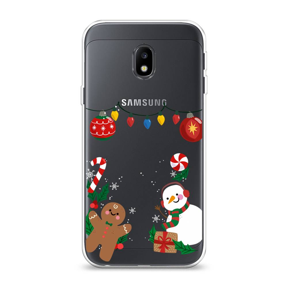 

Чехол на Samsung Galaxy J3 2017 "Новогоднее настроение", Коричневый;красный;зеленый, 22550-5
