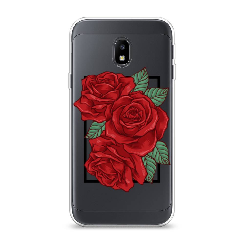 

Чехол на Samsung Galaxy J3 2017 "Три алые розы", Красный, 22550-2
