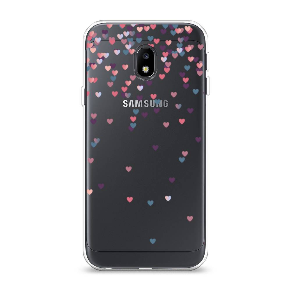 

Чехол на Samsung Galaxy J3 2017 "Посыпка сердечки", Розовый;фиолетовый, 22550-3