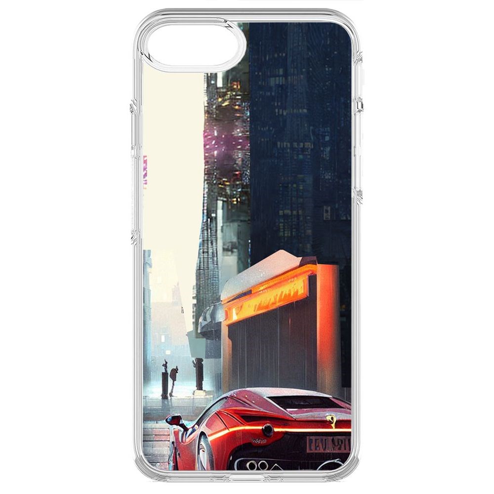 

Чехол-накладка Krutoff Clear Case Сити для iPhone 8, Прозрачный