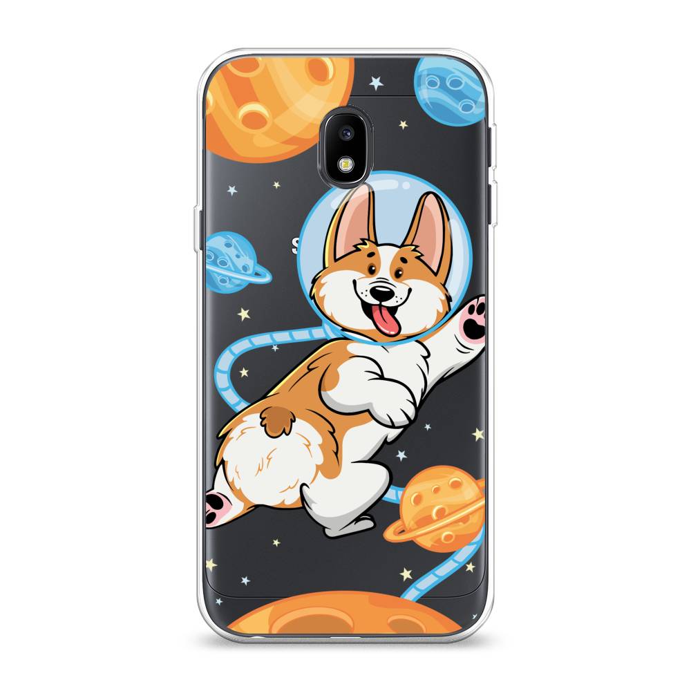 

Чехол на Samsung Galaxy J3 2017 "Корги-космонавт", Голубой;бежевый;белый, 22550-1