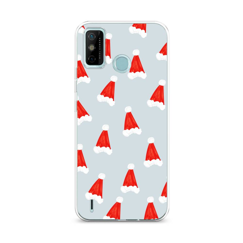 

Чехол на Tecno Spark 6 Go "Новогодние шапочки", Белый;красный;серый, 300250-5