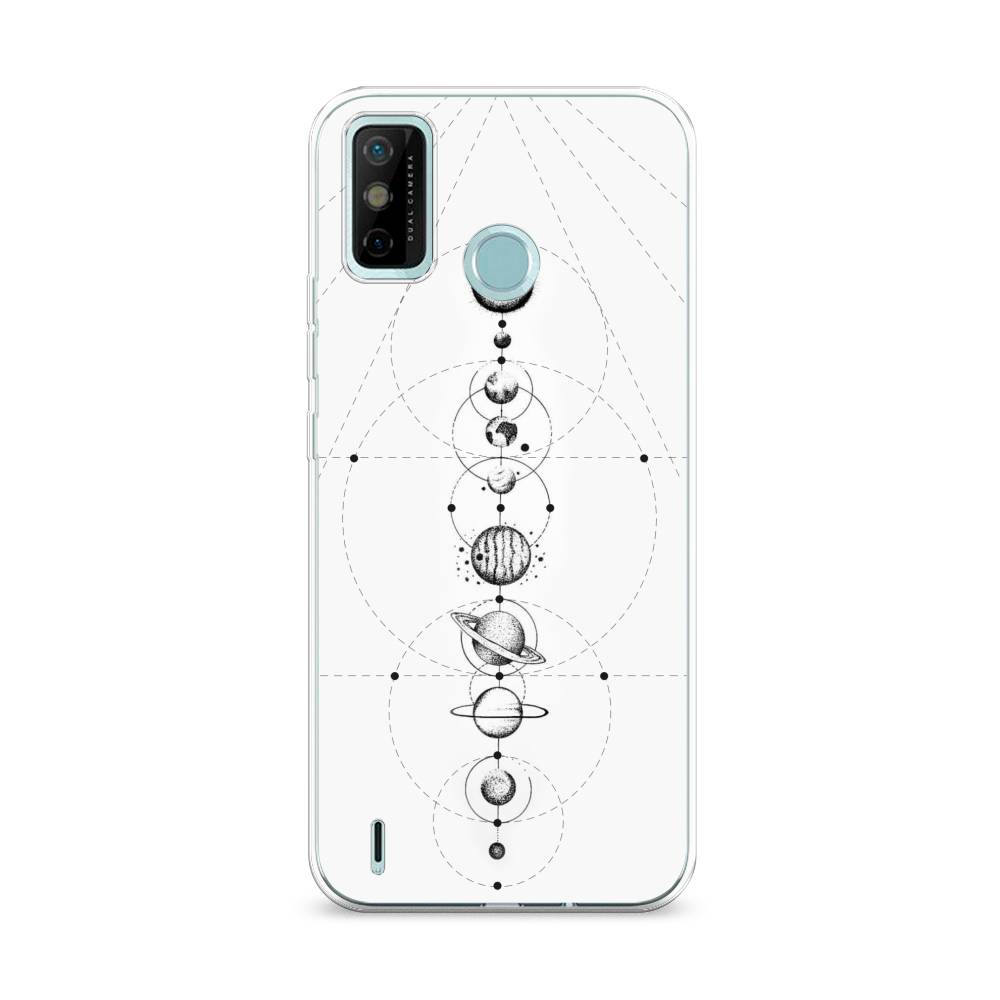 

Чехол на Tecno Spark 6 Go "Парад планет", Серый, 300250-2