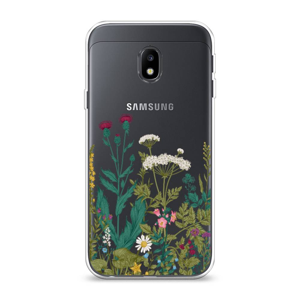 

Чехол на Samsung Galaxy J3 2017 "Дикие полевые цветы", Зеленый;розовый;белый, 22550-2