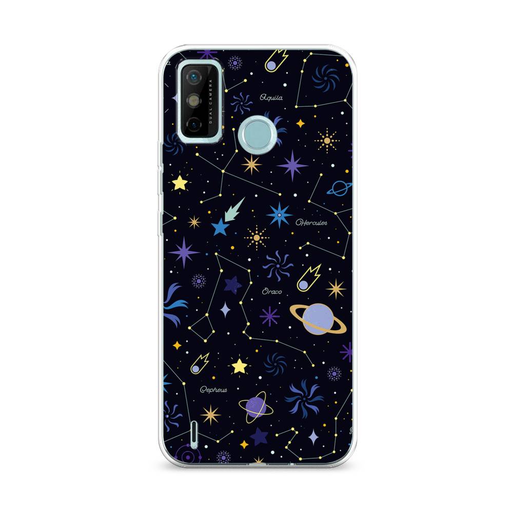

Чехол на Tecno Spark 6 Go "Цветной космос", Желтый, 300250-2