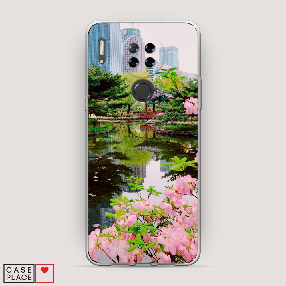 

Чехол на Blackview A80 "Сакура возле озера", Зеленый;розовый;голубой, 280150-2