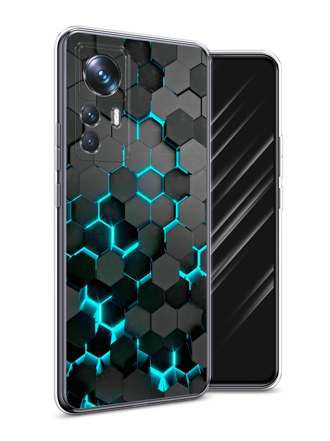 

Чехол Awog на Xiaomi 12T Pro "Соты бирюзовые", Черный;бирюзовый;синий, 315750-1