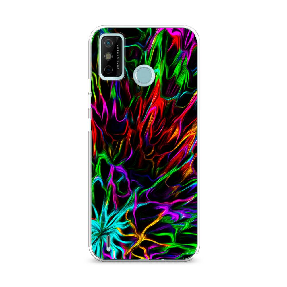 

Чехол на Tecno Spark 6 Go "Разноцветные разводы", Голубой;зеленый;оранжевый, 300250-3