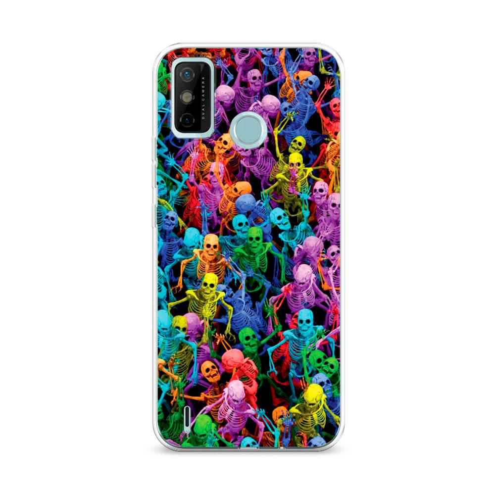 

Чехол на Tecno Spark 6 Go "Вечеринка скелетов", Фиолетовый;желтый;оранжевый, 300250-6