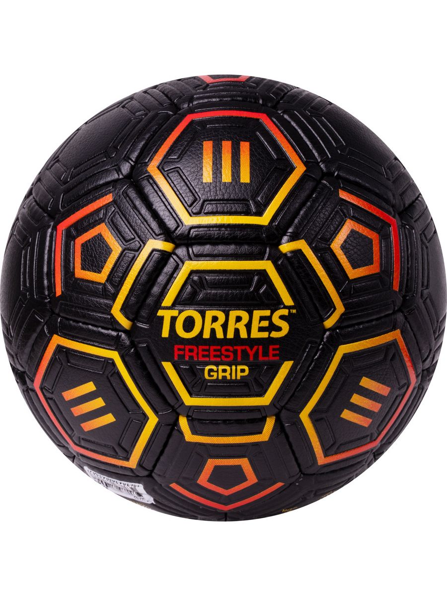 Мяч футбольный TORRES Freestyle Grip р 5 черно-желт-красный