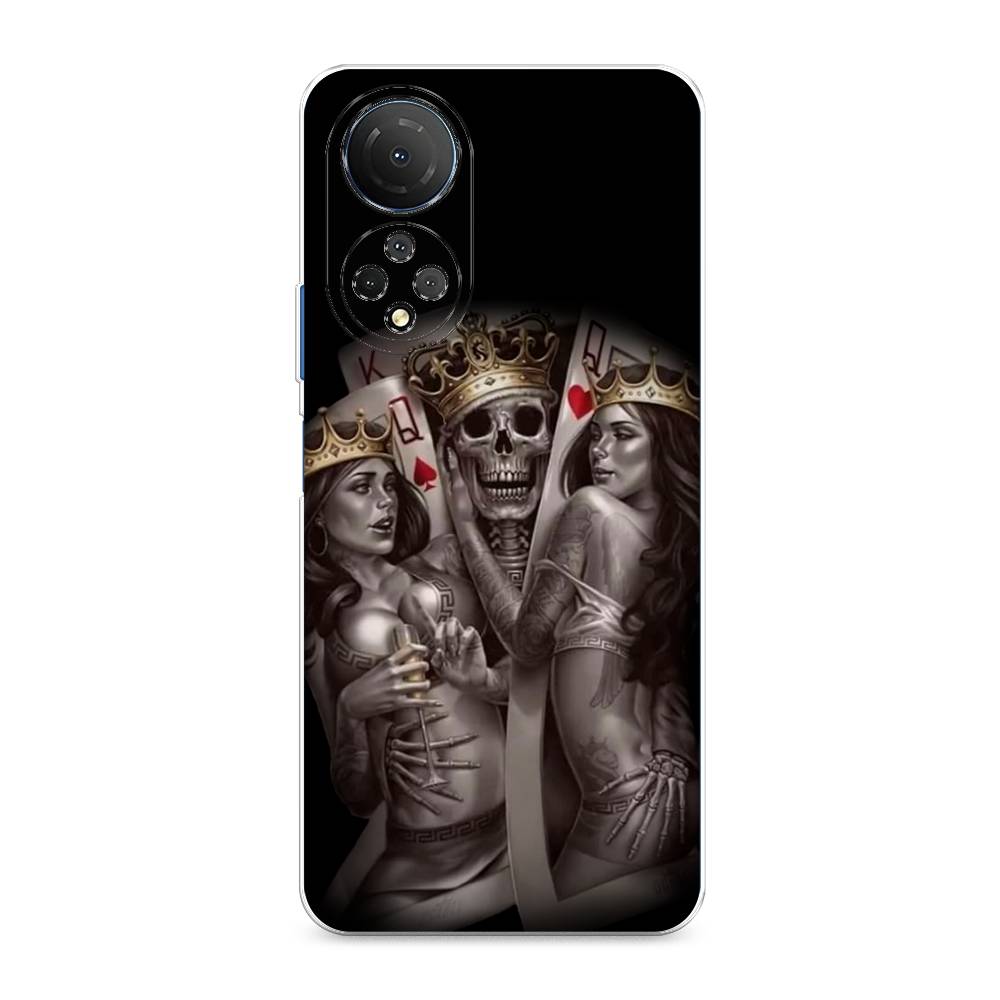 

Чехол для Honor X7 2022 "Карты король и королевы", Серый;желтый, 6108850-6