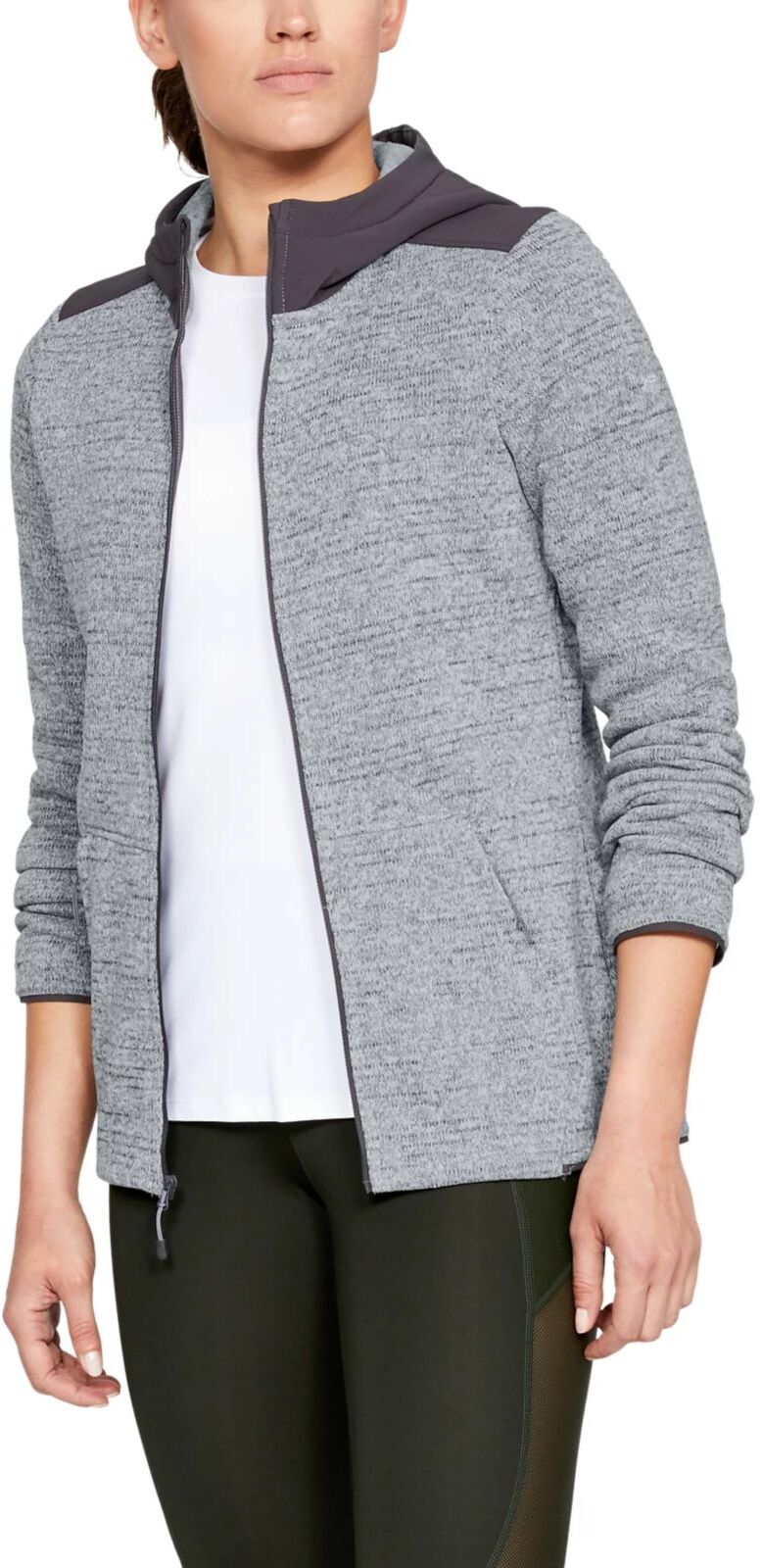 

Толстовка женская Under Armour Sweaterfleece Hoodie серая MD, Серый, Sweaterfleece Hoodie